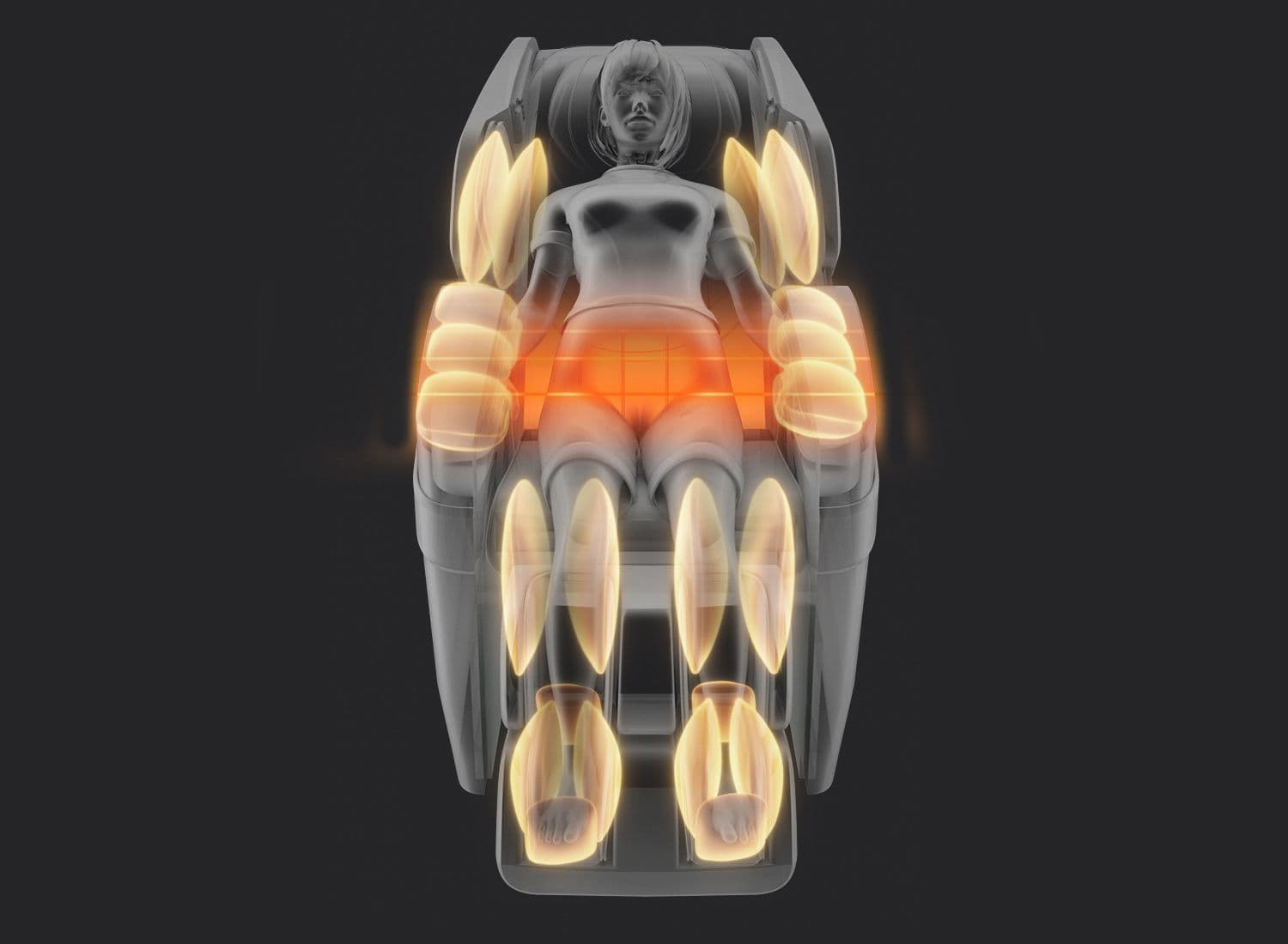 Massaggio ai palmi e alle braccia. Massaggio alle gambe e ai piedi